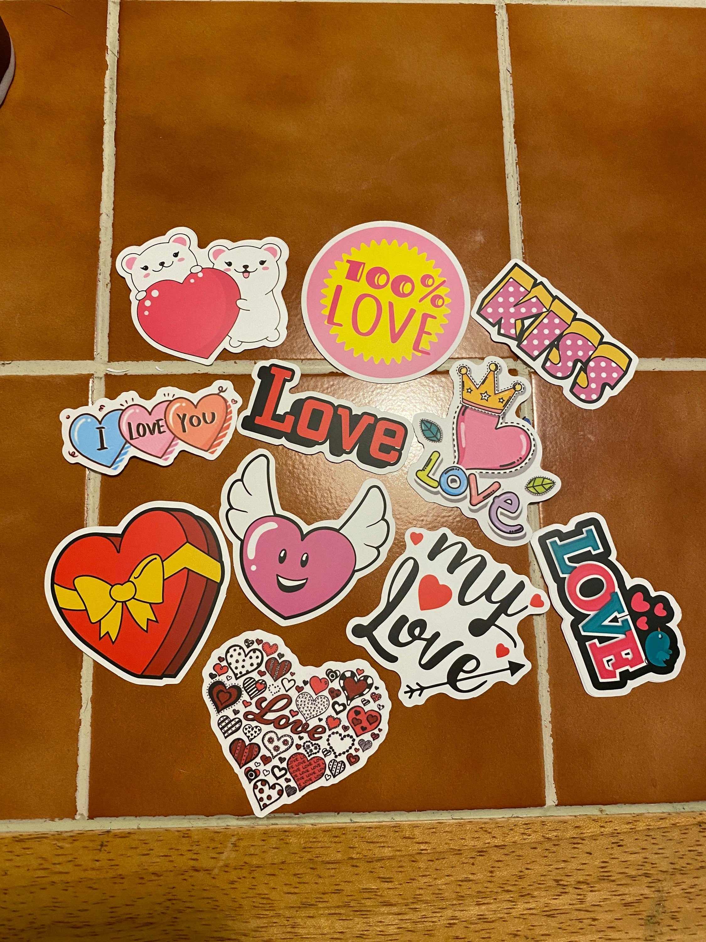 Valentine's Stickers, Love, Kiss, I Love You, Crafting, Scrapbooking, –  Ella's Adornments